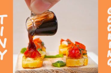 Yummy Miniature Italian Tomato Bruschetta - DIY ASMR Cooking Mini Real Cake | Tiny Cooking #Shorts