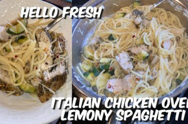 COOK WITH ME: ITALIAN CHICKEN OVER LEMONY SPAGHETTI W/ ZUCCHINI | HELLO FRESH | Lindsay Erin
