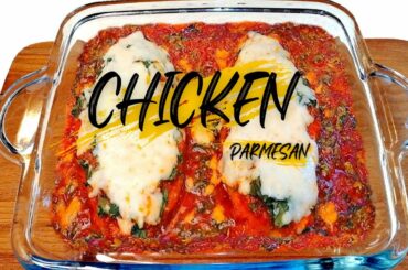 Chicken Parmesan! Try this special Italian Parmesan chicken with just a chicken breast and cheese