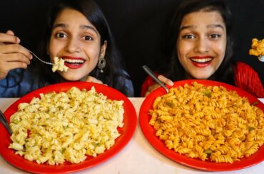 SPICY PASTA, CREAMY PASTA | PASTA EATING CHALLENGE | ITALIAN FOOD CHALLENGE