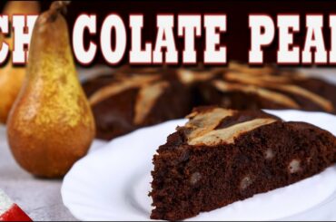 Easy Chocolate & Pear Italian Soft Cake Recipe [Dark Chocolate Pear Cake]