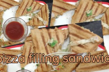 Pizza FillingSandwich #pizza #sandwich #cheese #italianfood #trending #viral #food #recipie #latest