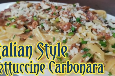 ITALIAN STYLE FETTUCCINE CARBONARA|MIER'S KITCHEN |MIER KITCHEN