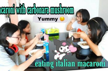 Italian Macaroni Cooking By Aley With Carbonara Mushroom