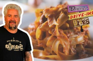 Guy Fieri Tries Lamb Tagliatelle | Diners, Drive-Ins and Dives | Food Network