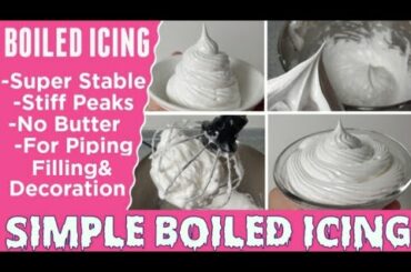 Boiled Icing Recipe | How to make boiled icing | Italian Meringue icing | Cake icing without butter