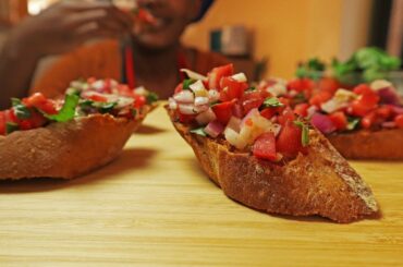 Bruschetta with Tomato, Basil, and Garlic - Quick Appetizer Recipe Idea #shorts