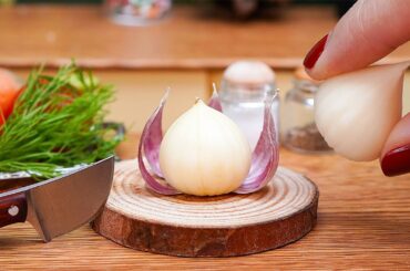 Miniature Italian Garlic Soup Recipe | ASMR Cooking Mini Food