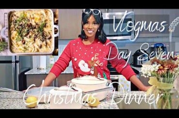 Vlogmas Day 7| Make Christmas Dinner With Me! Creamy White Wine Mushroom Shells