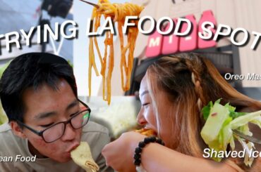 TRYING LA FOOD SPOTS  | Korea Town Plaza, Andre's Italian, Milk Dessert, Oakobing