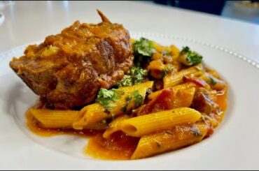 Braciole Calabresi. Italian Pork Braciole with Penne Pasta. #italiancooking #porkrecipes