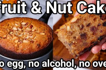 No Oven Christmas Cake Recipe | Eggless Christmas Plum Cake in a Pan | Christmas Special Fruit Cake