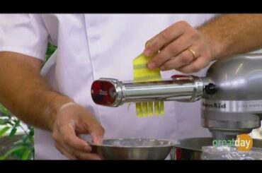 Chef Sidney Degaine from MONA Fresh Italian Food makes fresh pasta