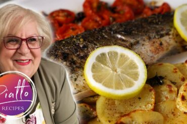 Baked Sea Bass Recipe with Roasted Potatoes | PIATTO RECIPES Italian Cooking