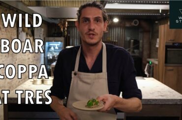 Rye bread with WILD BOAR COPPA and radish at Tres in Rotterdam (chef: Michael van der Kroft)