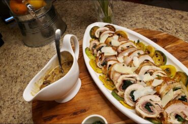 Gourmet Italian Chicken Recipe CHICKEN ROLLATINI with a mushroom wine cream sauce