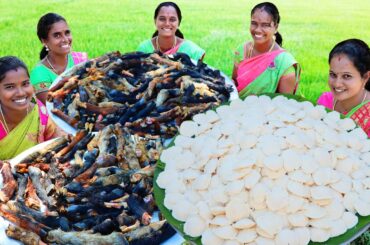 1000 IDLY & AATUKAAL PAYA | Healthy Goat Leg Curry Village Recipes | Mutton Paya |  VILLAGE BABYS