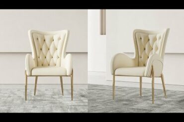 Luxury Italian Style Modern Design Leather Armchair Dining Chairs Kitchen Dining Room Furniture