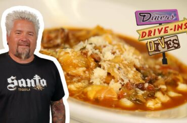 Guy Fieri Eats Minestrone Soup | Diners, Drive-Ins and Dives | Food Network