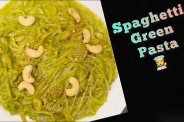 Healthy Green Spaghetti Pasta || Italian Restaurant style Pasta || Indian Recipes