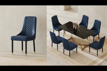 Luxury Italian Nordic Modern Design High Back Leather Dining Chairs Kitchen Dining Room Furniture