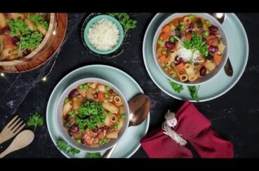 Italian Minestrone Soup | Healthy & Nutritious Vegetable & Pasta Soup | Vegetarian/Vegan Soup Recipe
