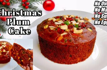 Wheat Flour Jaggery Plum Cake Recipe |Healthy Christmas Plum Cake|Eggless & Without Oven Fruit Cake