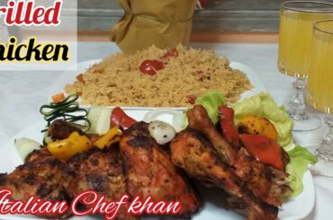 how to grilled chicken recipe/Chicken Tikka boti Recipe in Urdu /Italian chef khan