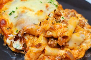 BAKED ZITI with ITALIAN SAUSAGE & GROUND BEEF | recipe