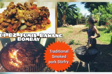 Traditional Smoked Pork Stir fry Onion and Italian homemade Tomato Sauce. || Se'i Tumis