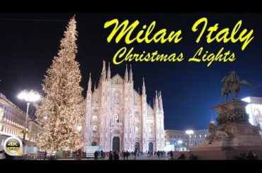 Milan - Italy | Christmas Lights Walking Tour at The Heart of The City Centre | 4K - [UHD]