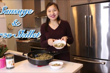 Italian Sausage and Orzo Skillet | One Dish Dinner