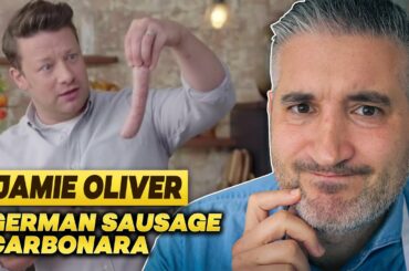 Italian Chef Reacts to Jamie Oliver GERMAN CARBONARA