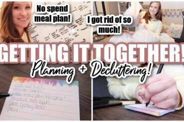 PLAN WITH ME + DECLUTTERING + NO SPEND MONTHLY MEAL PLAN // GET IT ALL DONE!