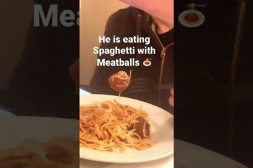 I cooked Italian Spaghetti with Meatballs for dinner tonight | My husband said it’s good