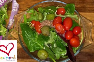 crunchy Italian salad red wine vinegar apple cider vinegar olives tomato wild rocket lettuce