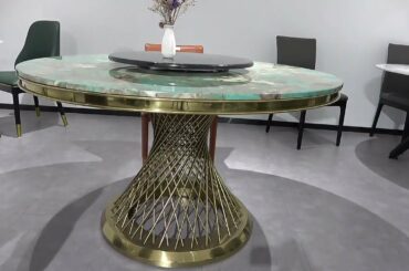 Luxury Italian Modern Design Round Stone Marble Dining Tables Kitchen Dining Room Furniture