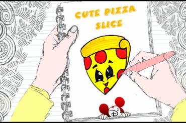 Learn How to Draw a Cute Pizza Slice - Italian Food Drawing | Pizza Drawing | Pizza as fun
