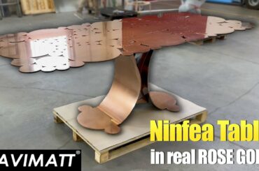 ROSE GOLD Italian dining table NINFEA by MAVIMATT brand