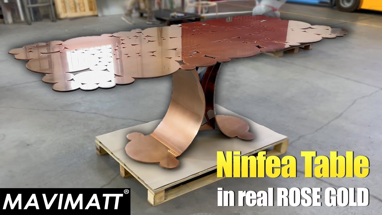 ROSE GOLD Italian dining table NINFEA by MAVIMATT brand ROSE GOLD Italian dining table NINFEA by MAVIMATT brand