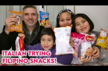 ITALIAN TRYING PINOY SNACKS  | PINOY JUNK FOODS | ITALIAN PINOY IN ITALY
