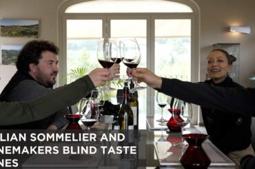 Sommelier and Winemakers blind taste wines in La Morra
