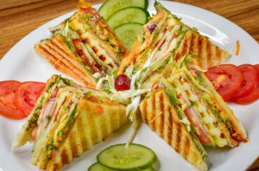 Veg Club Sandwich | Restaurant Style Club Sandwich | Breakfast Recipe | Bhoomi's Quick Recipes