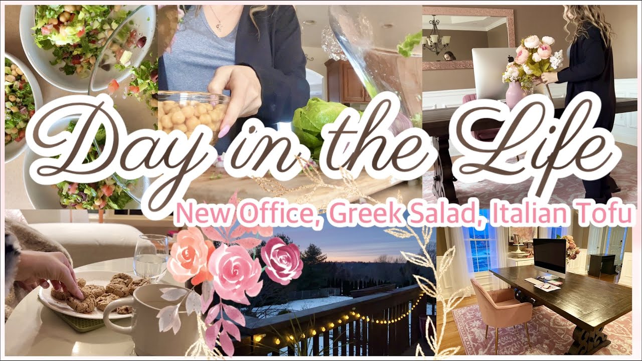 NEW OFFICE SPACE + GREEK SALAD, ITALIAN TOFU, STAY HOME DAY IN THE LIFE COOK & DECORATE WITH ME! NEW OFFICE SPACE + GREEK SALAD, ITALIAN TOFU, STAY HOME DAY IN THE LIFE COOK & DECORATE WITH ME!