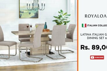 Latina Italian Glass Extendable Space Saver 6 Seater Dining Set