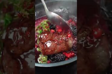 MEAT WITH WILD BERRY SAUCE #shorts #asmr