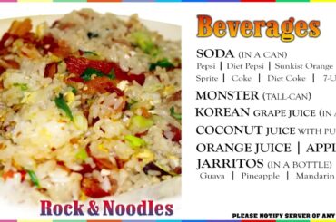 Rock and Noodle MENU for 2022