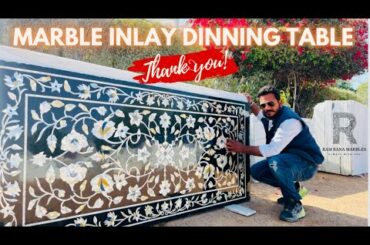 Marble Dining table. Marble inlay work. Dinning table. Dinning table. Black Kadpa dinning table