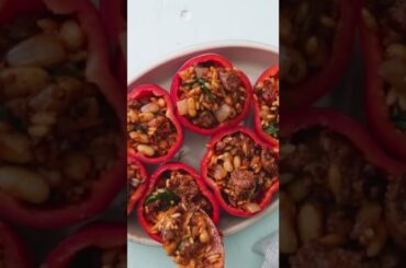 #shorts Italian Stuffed Bell Peppers | Bell Pepper Stuffed with sausage recipe