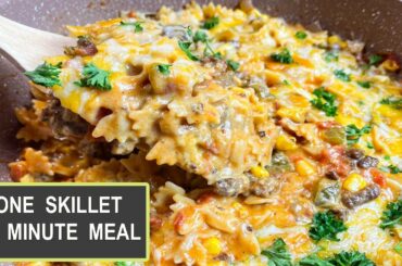 Cheesy Sloppy Joe Pasta Casserole One Skillet Meal Easy Dinner Recipes using Ground Beef